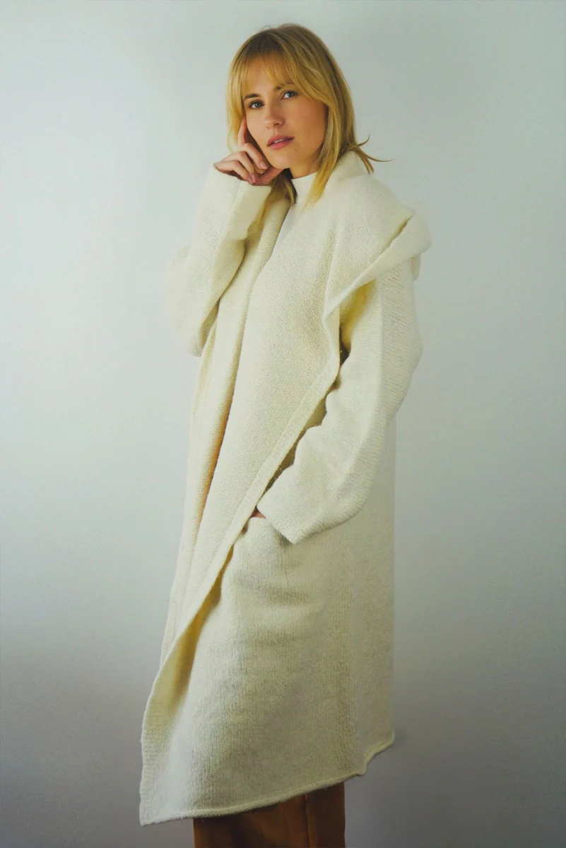 Belen Hooded Knit Alpaca Coat / Long Cardigan - Image 12