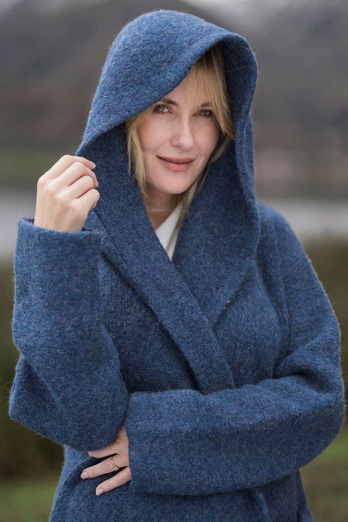 Belen Hooded Knit Alpaca Coat / Long Cardigan - Image 4