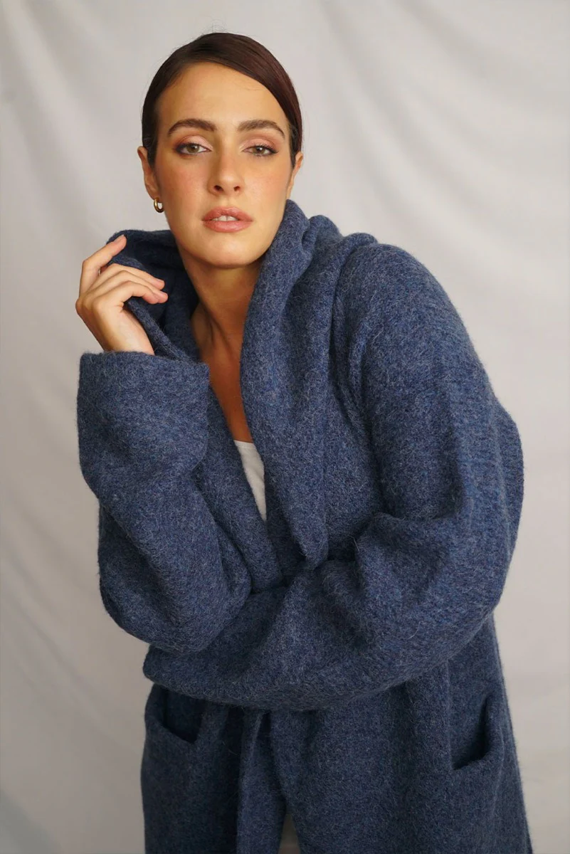 Belen Hooded Knit Alpaca Coat / Long Cardigan - Image 7
