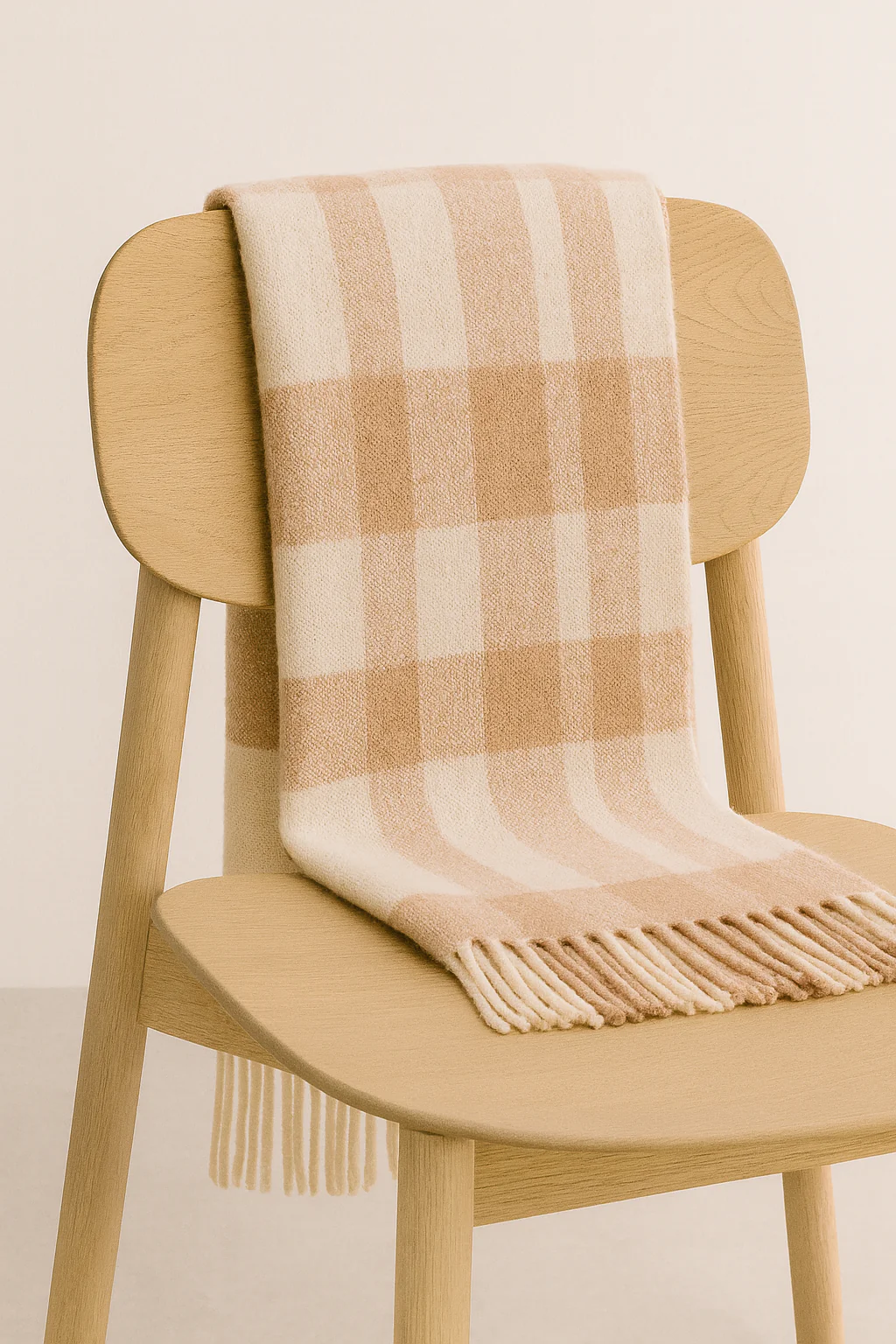 Check Boucle Baby Alpaca Blanket - Image 3