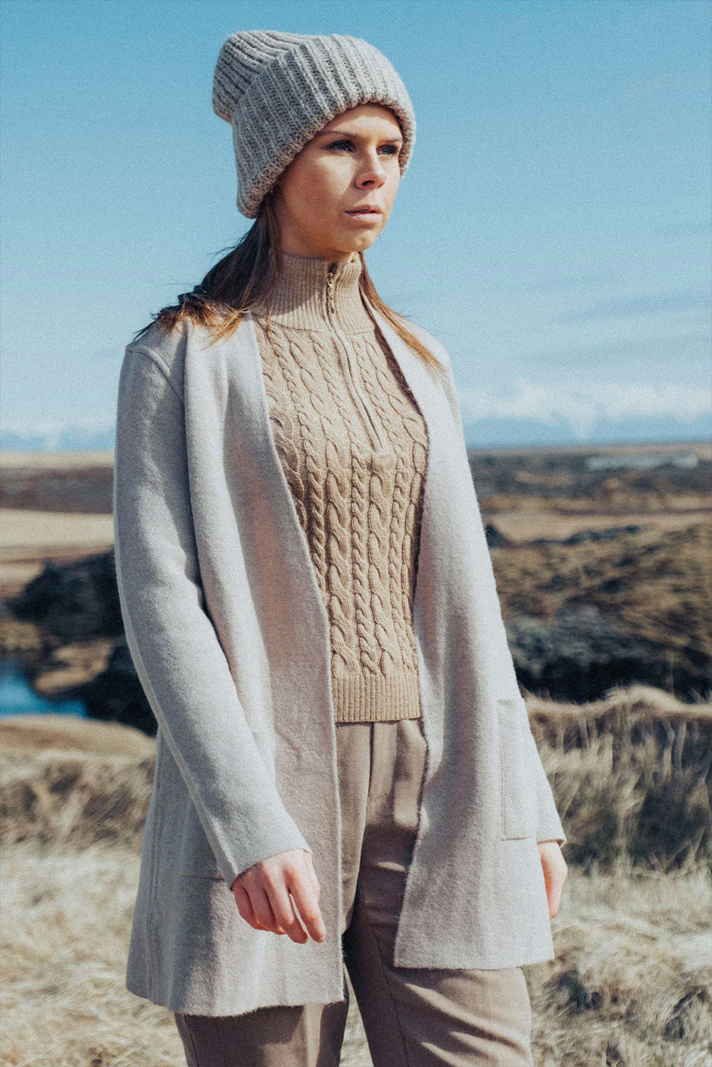 Double Faced Swing Baby Alpaca Cardigan - Image 4