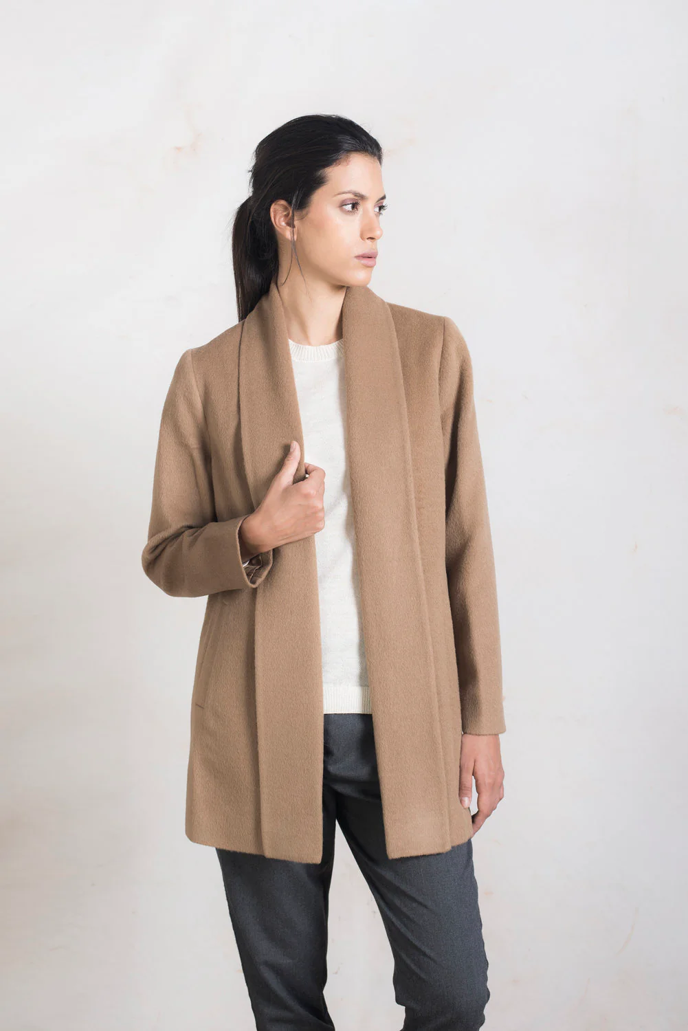 Essential Baby Alpaca Short Swing Coat - Image 9