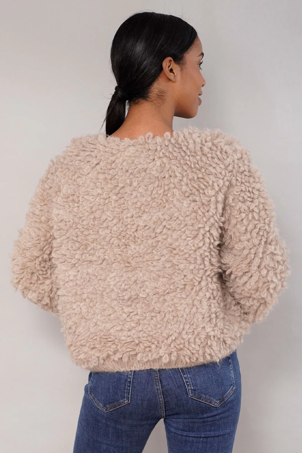 Furry Handknit Alpaca Cardigan - Image 7