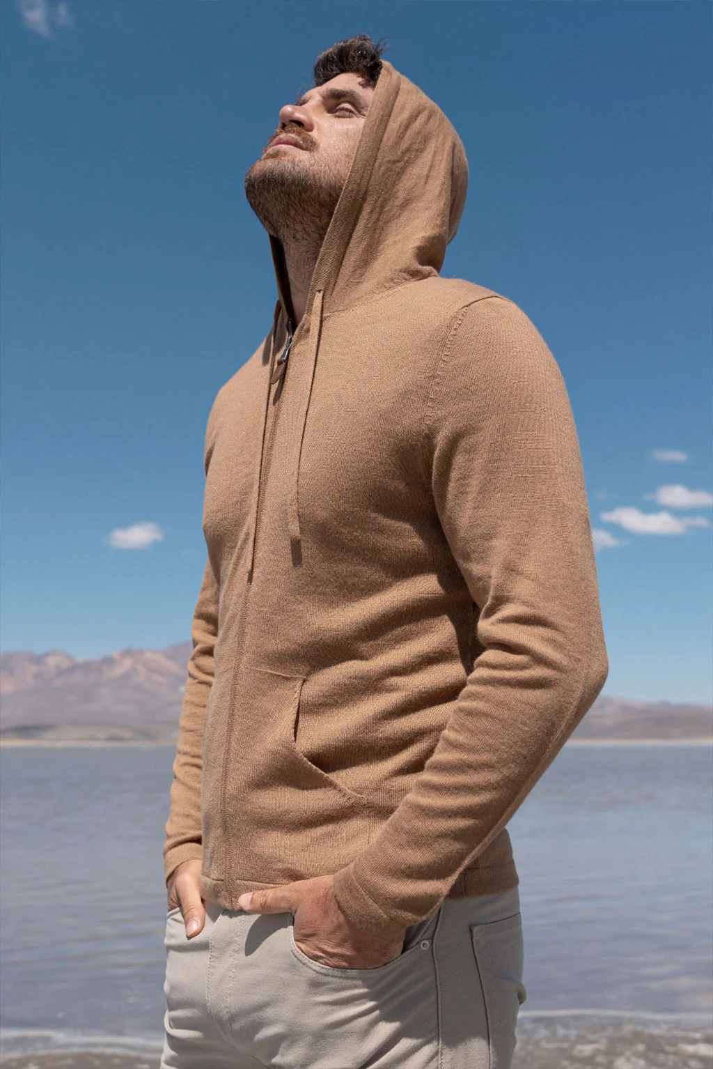 Lightweight Baby Alpaca Hoodie - Image 3