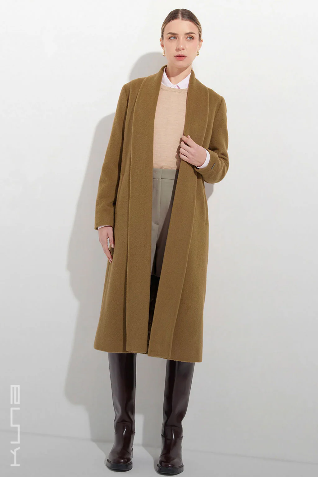 Long Baby Alpaca Swing Coat - Fitted - Image 3