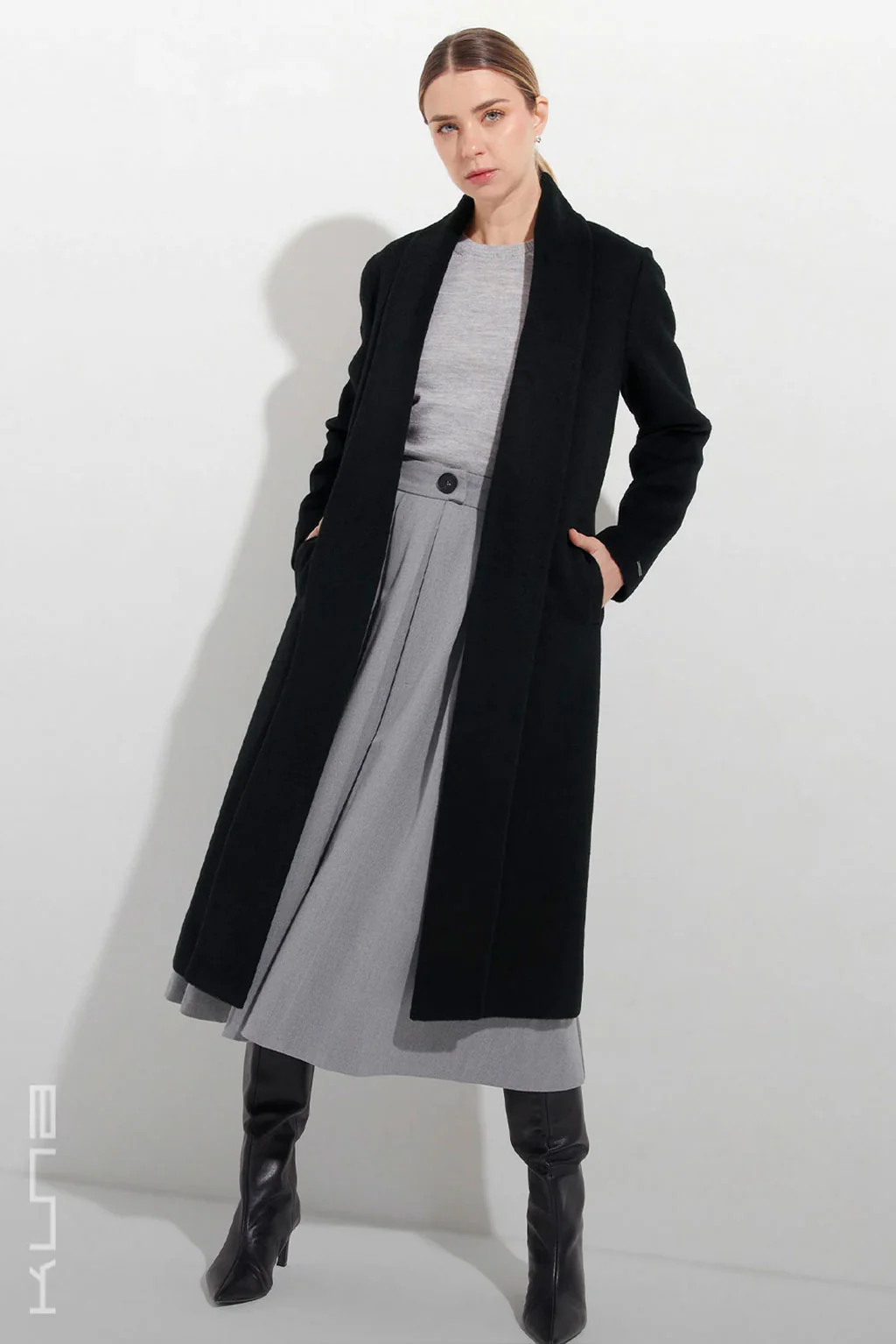 Long Baby Alpaca Swing Coat - Fitted - Image 11
