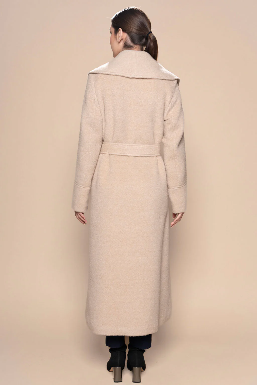 Long Belted Eco Alpaca Coat - Image 6