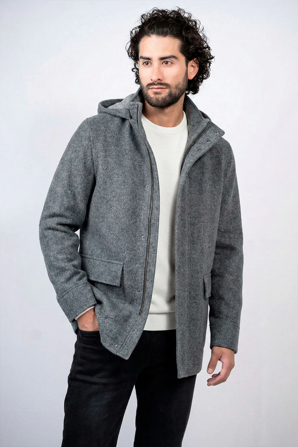 Men’s Hooded Baby Alpaca Jacket - Image 6