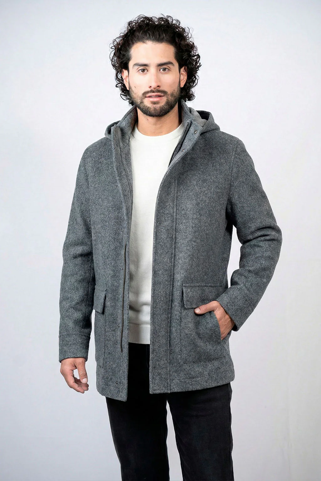 Men’s Hooded Baby Alpaca Jacket - Image 7