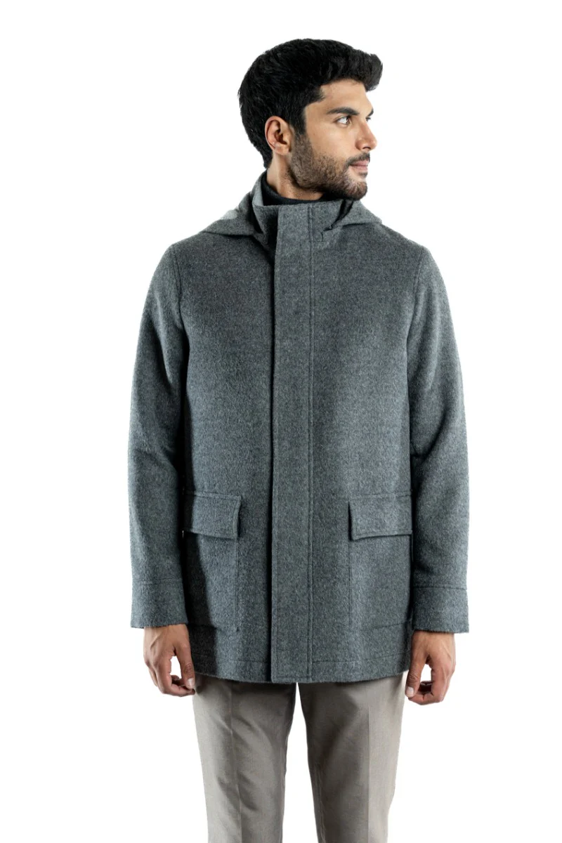 Men’s Hooded Baby Alpaca Jacket - Image 8