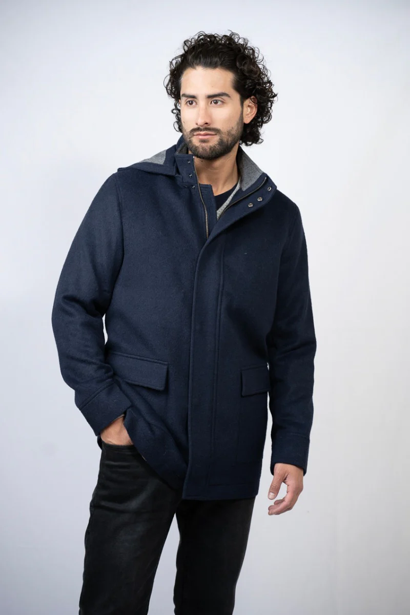 Men’s Hooded Baby Alpaca Jacket - Image 3