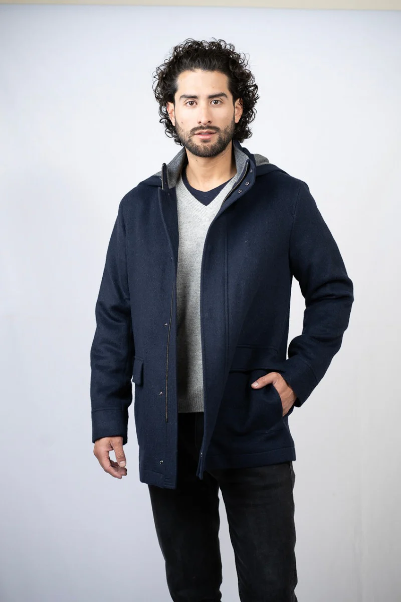 Men’s Hooded Baby Alpaca Jacket - Image 4