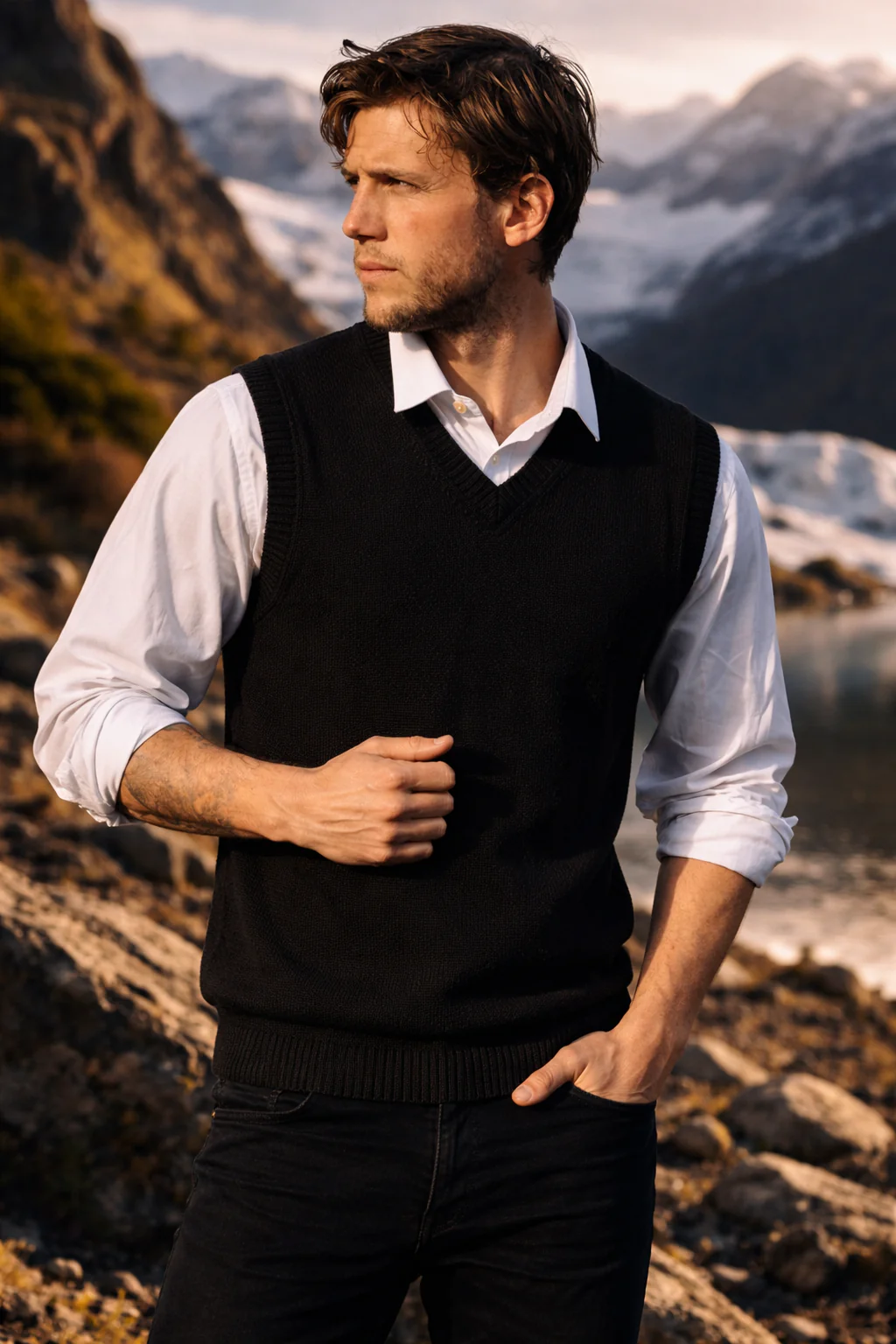Men's Royal Alpaca Vest - Image 4