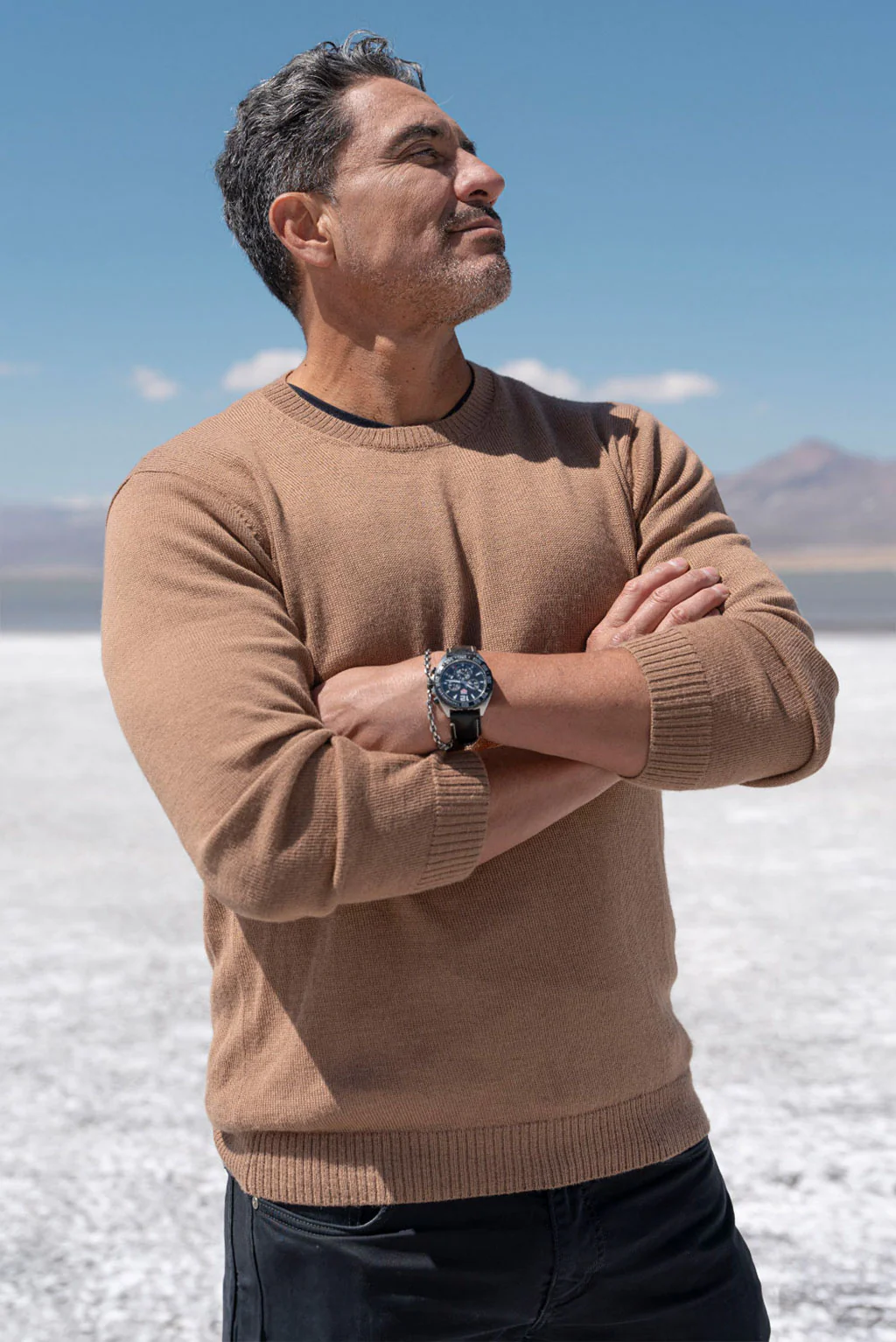 Men's Crew-Neck Royal Alpaca Sweater - Image 9