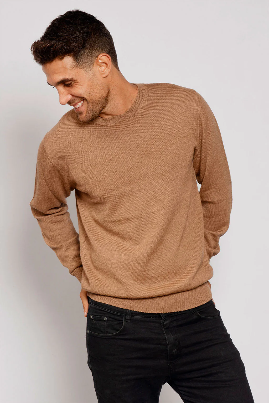 Men's Crew-Neck Royal Alpaca Sweater - Image 4