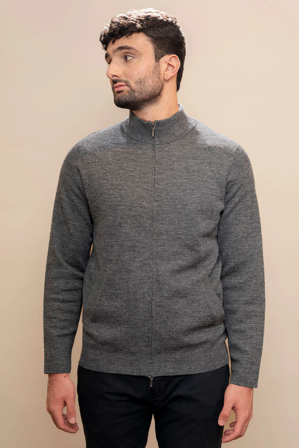 Men's Full-Zip Baby Alpaca Cardigan - Image 7