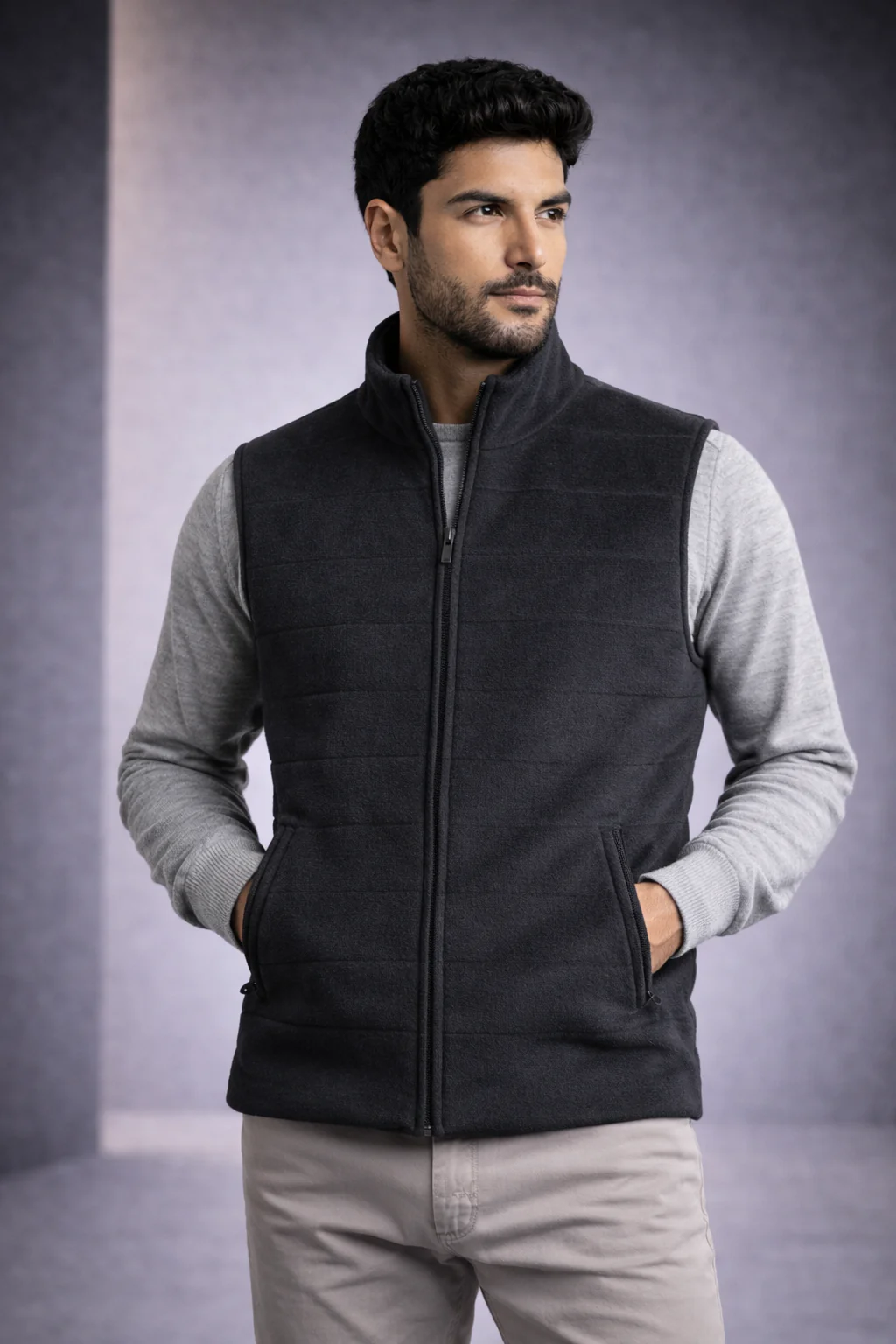 Men’s Quilted Baby Alpaca Vest - Image 3