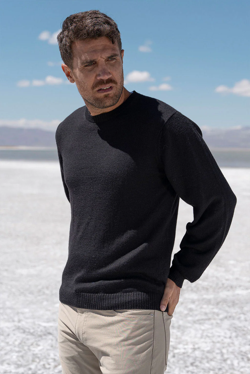 Men's Crew-Neck Royal Alpaca Sweater - Image 9