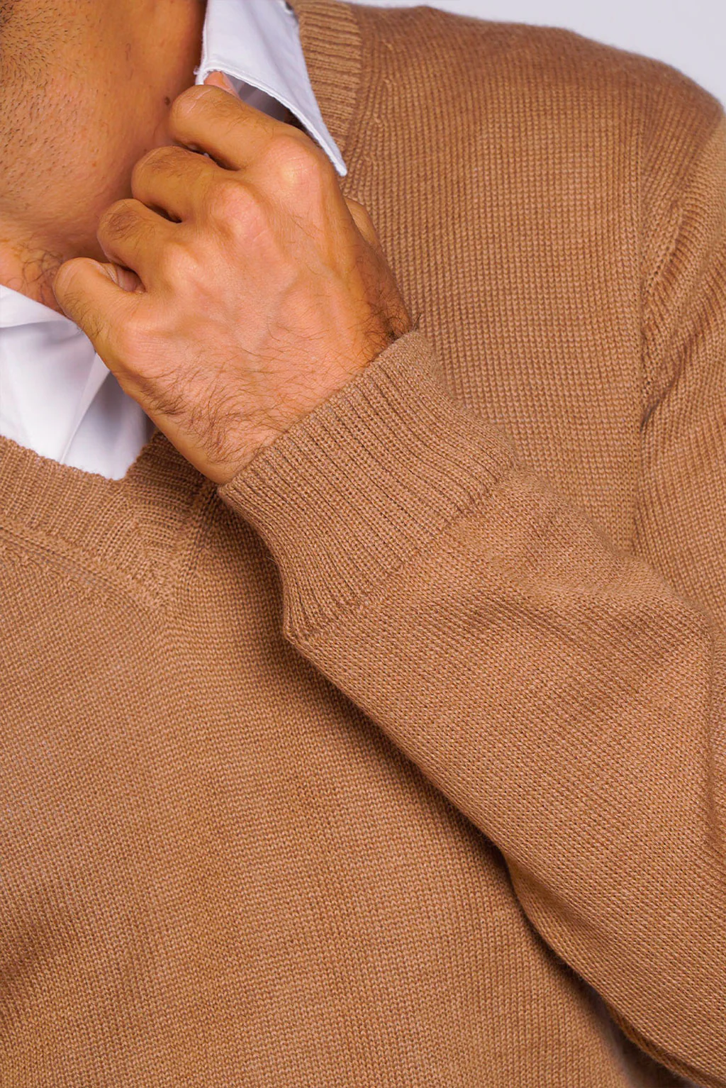 Men's V-Neck Royal Alpaca Sweater - Image 6