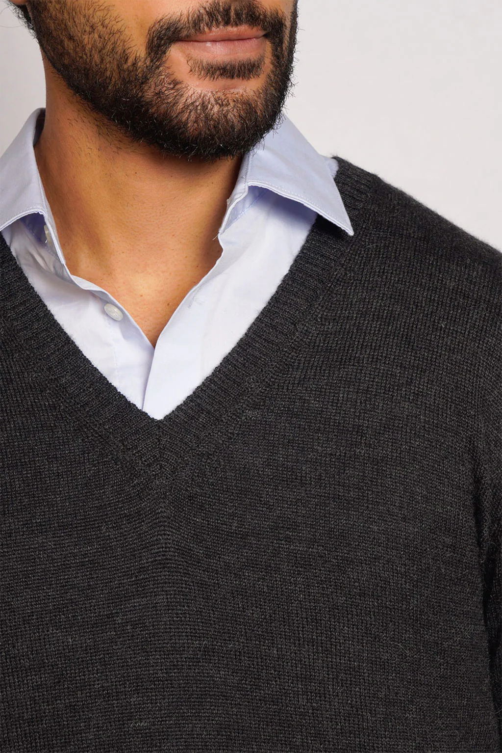 Men's V-Neck Royal Alpaca Sweater - Image 25