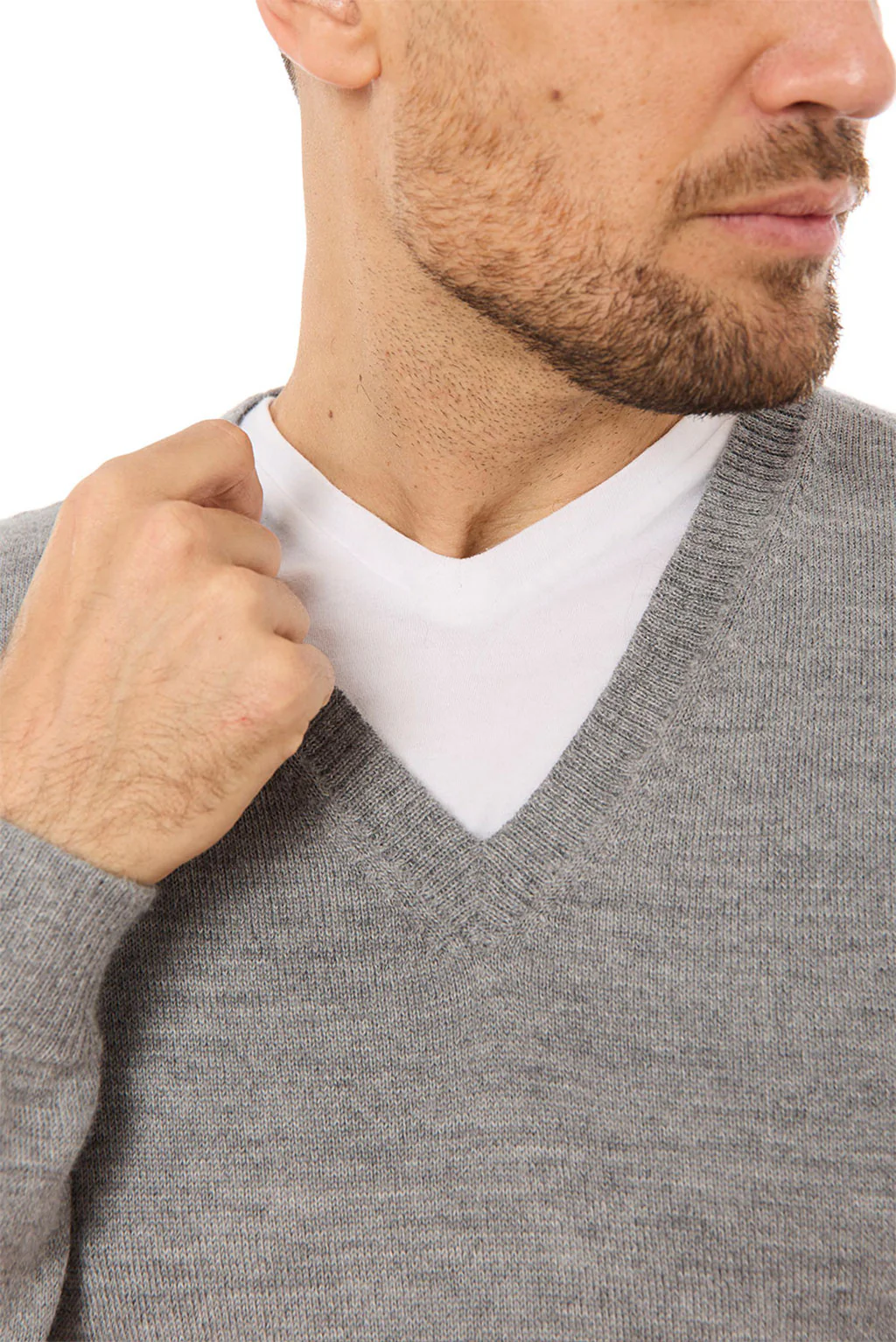 Men's V-Neck Royal Alpaca Sweater - Image 20