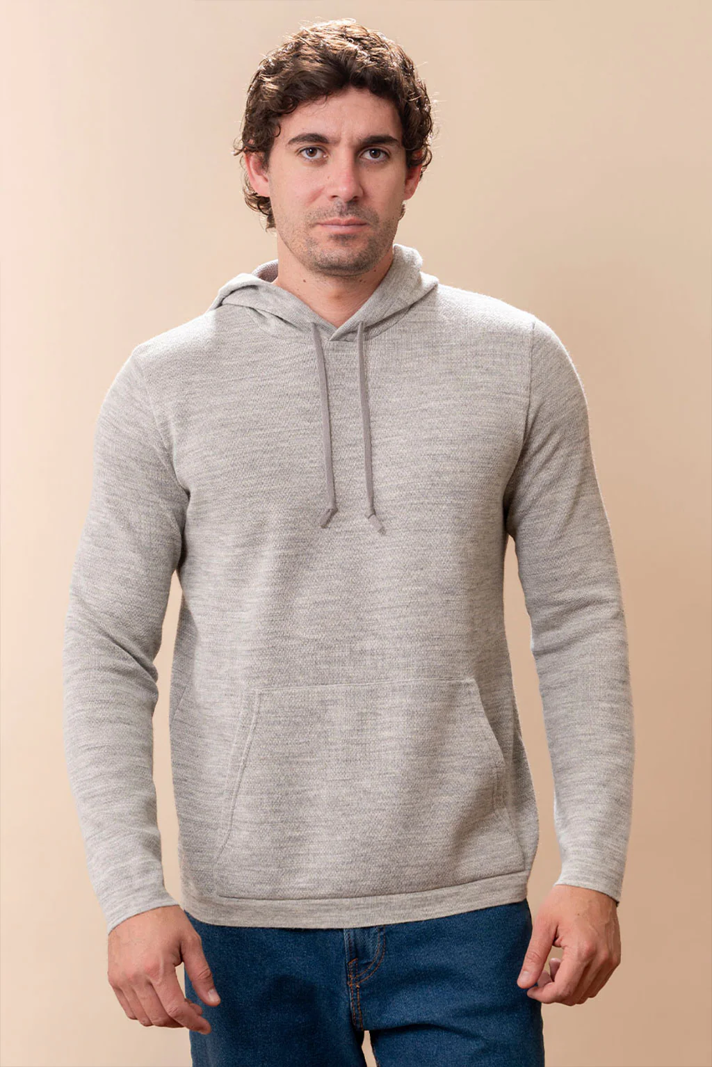 Men's Slim-Fit Baby Alpaca & Cotton Hoodie - Image 3