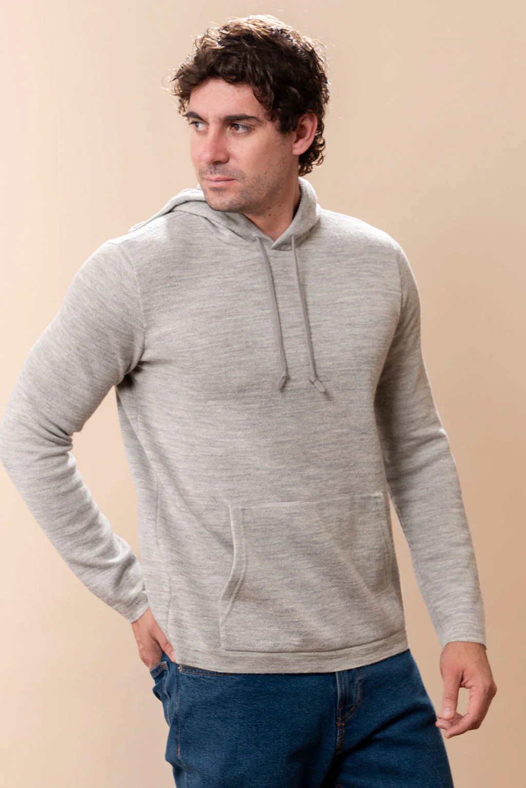 Men's Slim-Fit Baby Alpaca & Cotton Hoodie - Image 4